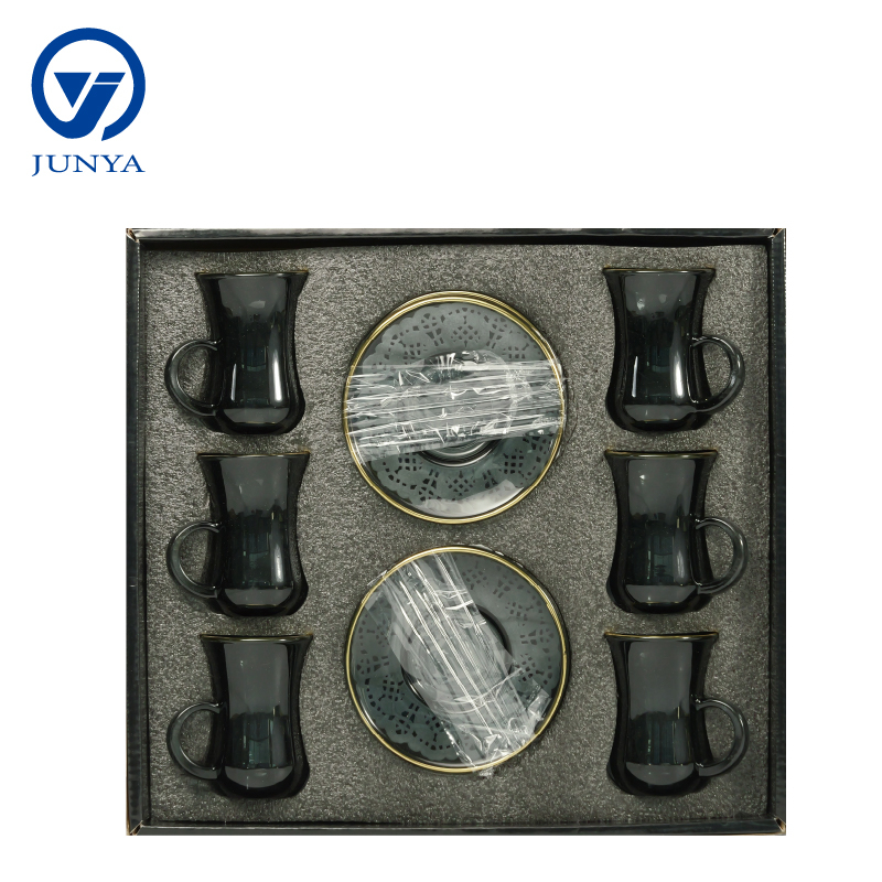 Elegant Black Tea Mug Gift Set with Unique Glass Design