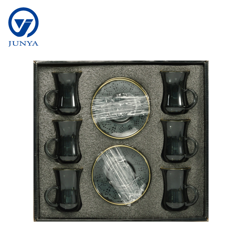 Elegant Black Tea Mug Gift Set with Unique Glass Design