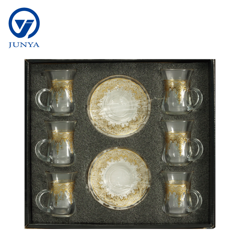 Stylish Black Tea Mug Gift Set with Unique Glass Design