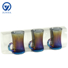 Modern Black Tea Mug Set Featuring Distinctive Glass Design