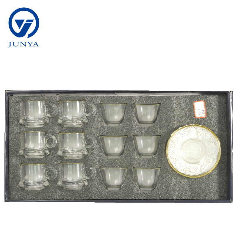 Modern Black Tea Mug Set Featuring Distinctive Glass Design