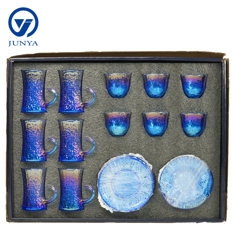 Elegant Modern Black Tea Mug Set with Unique Glass Design