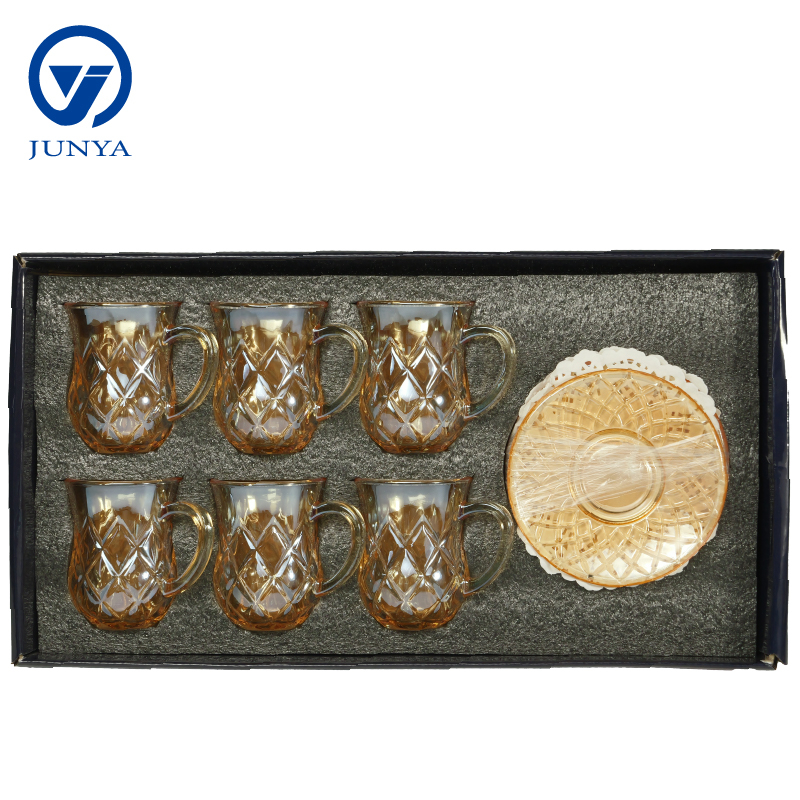 Elegant Modern Black Tea Mug Set with Unique Glass Design
