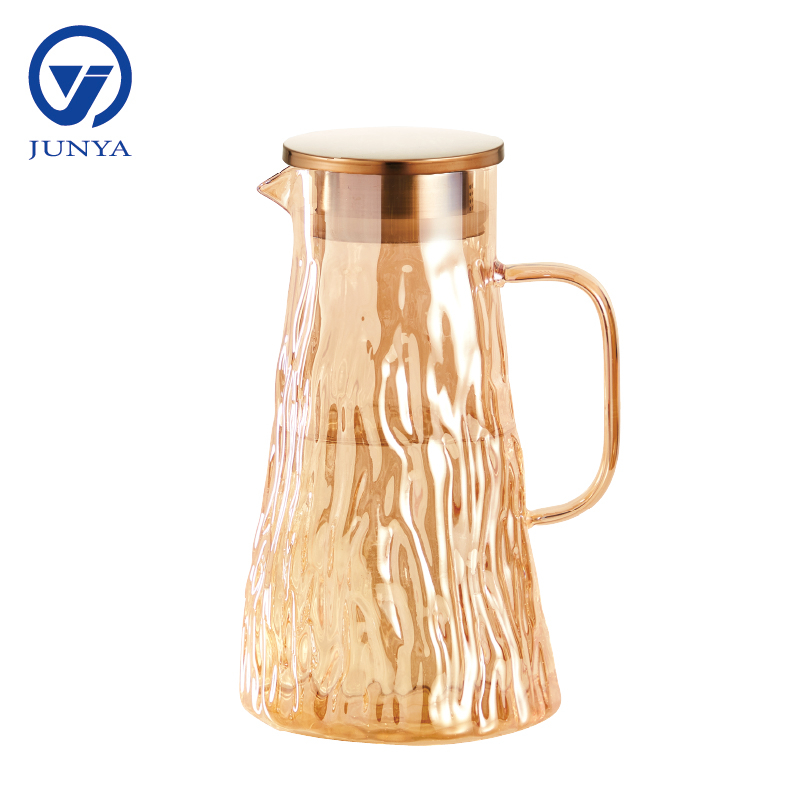 High-Borosilicate Glass Tree Pattern Water Jug with Electroplating