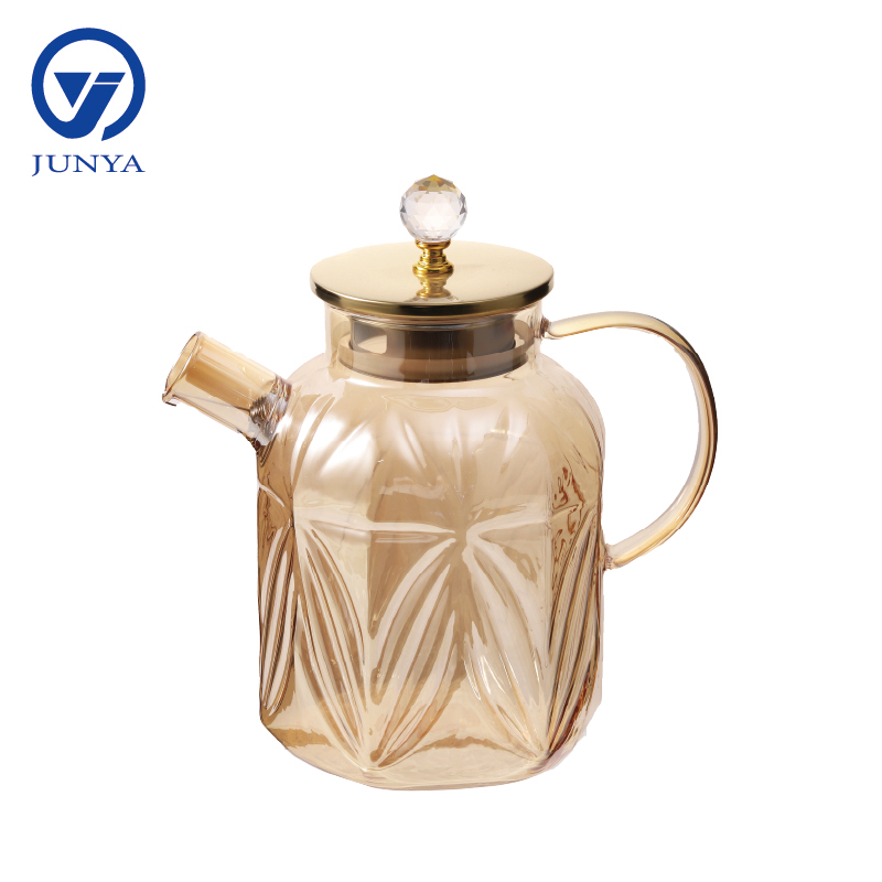 High-Borosilicate Glass Water&Tea Jug with Electroplating