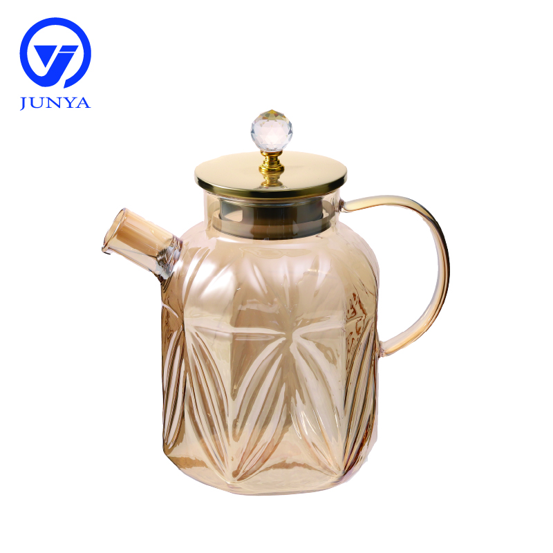 High-Borosilicate Glass Water&Tea Jug with Electroplating