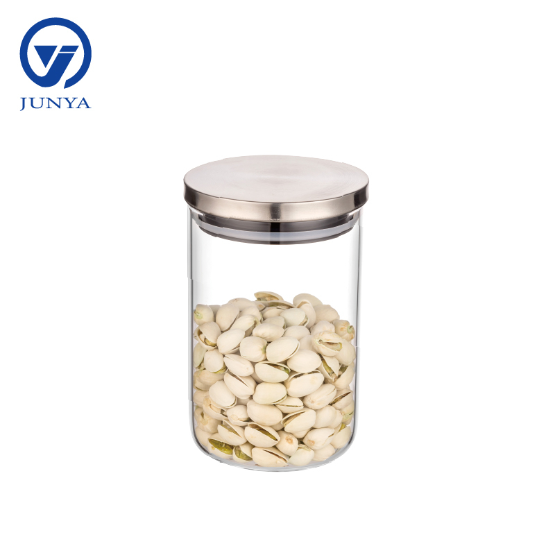 Glass Storage Jar with Stainless Steel Lid