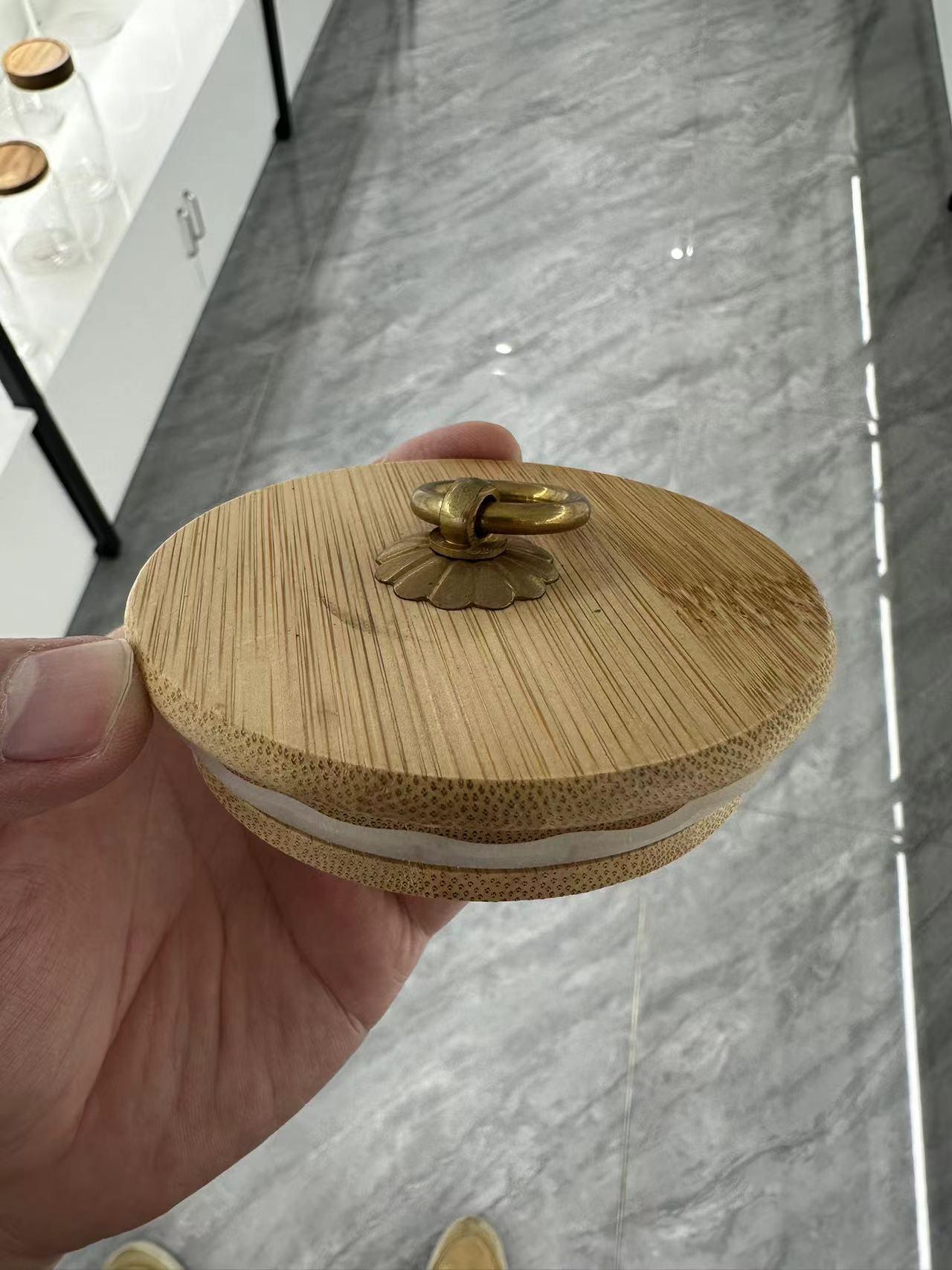 High-Borosilicate Glass Storage Jar with Bamboo Wood Ball Lid