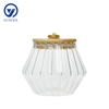 High-Borosilicate Glass Storage Jar with Bamboo Wood Ring Lid Stripe Inside