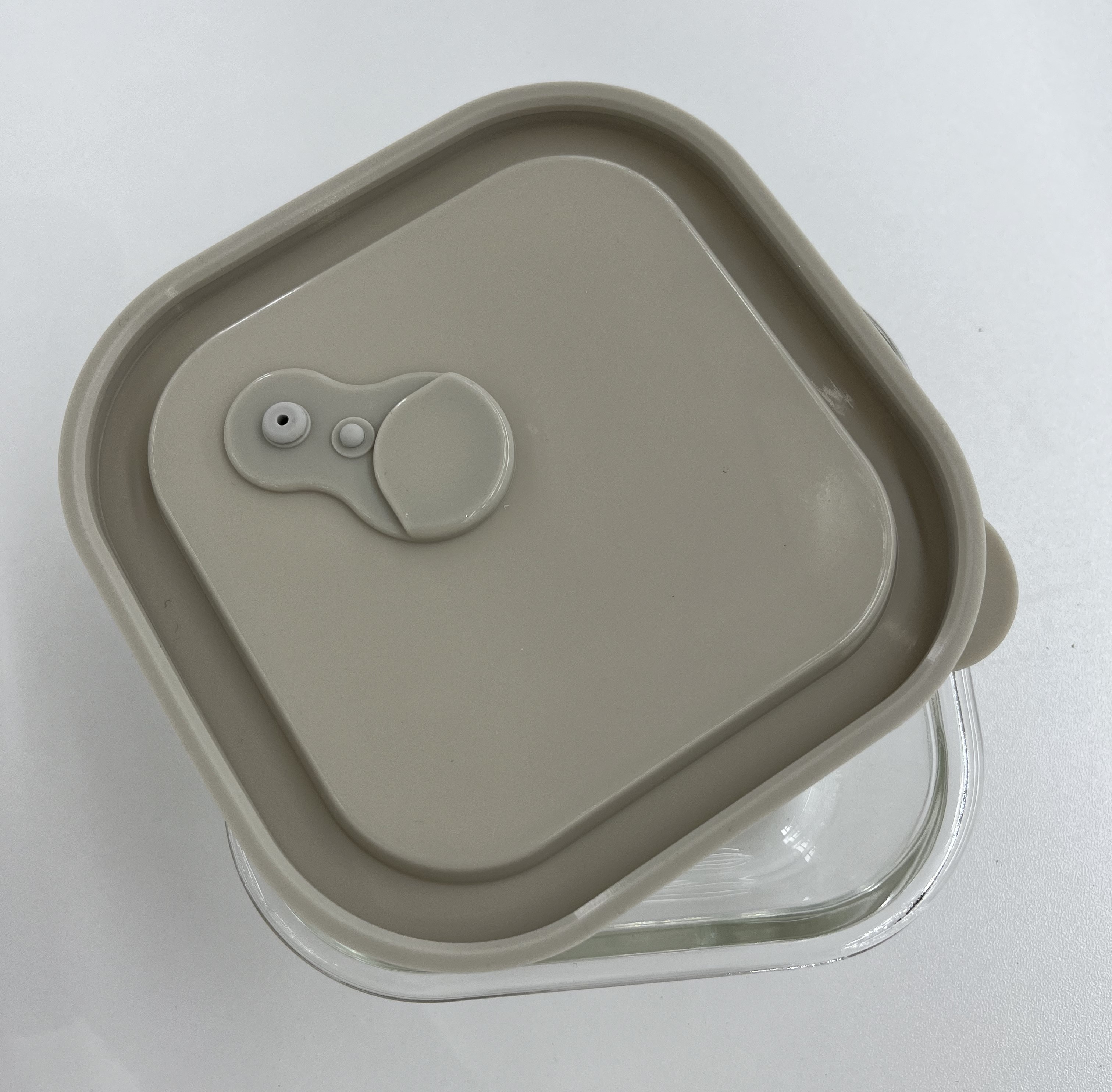Square Glass Food Container with Silicon Lid
