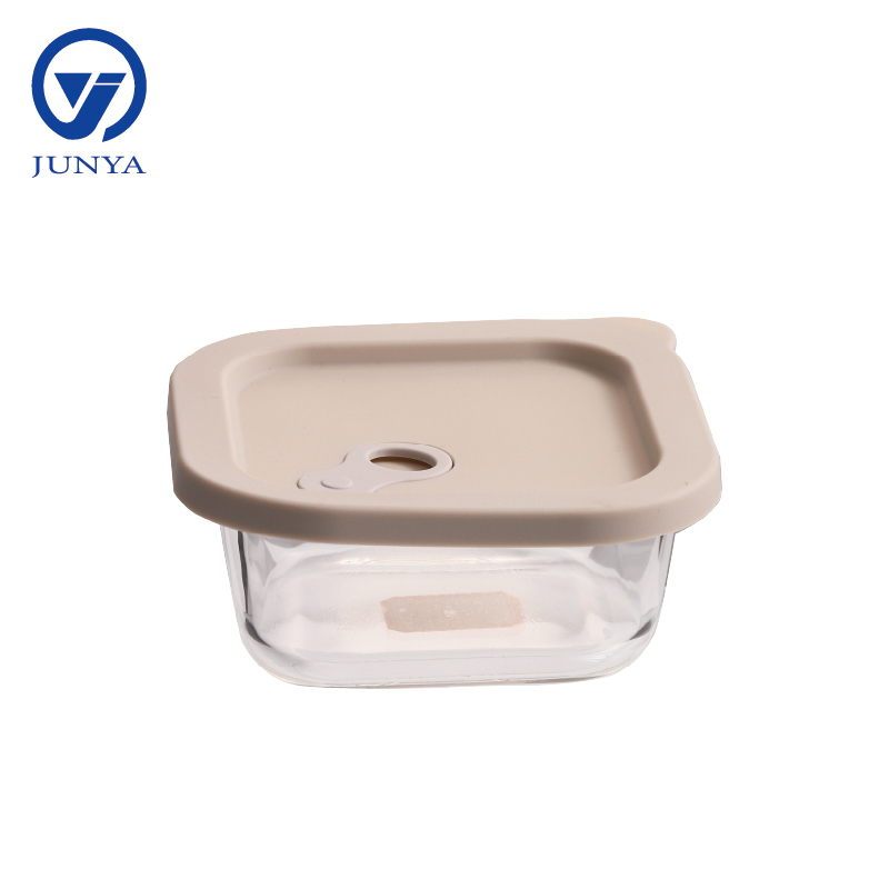Square Glass Food Container with Silicon Lid