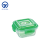 Square Glass Food Container with Plastic Valve Lid B