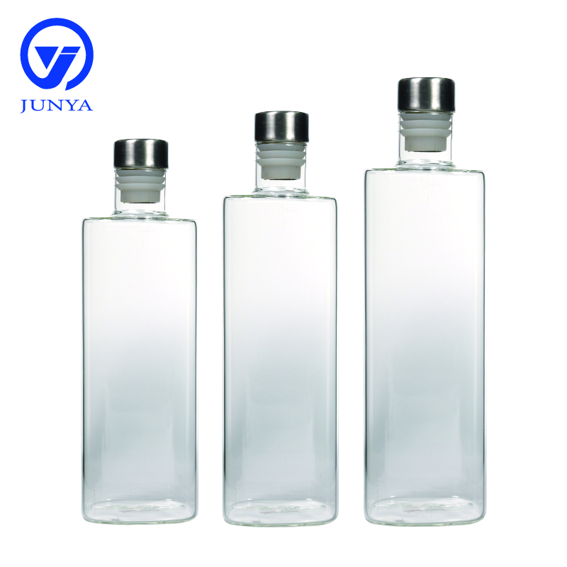 High-Borosilicate Glass Jug with Stainless Steel Plug Round Shape