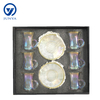 Delicate Glass Black Tea Mug Gift Set with Unique Design Pattern