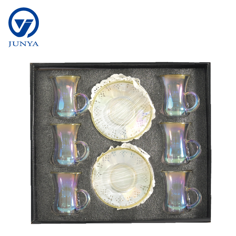 Stylish Black Tea Mug Gift Set with Unique Glass Design