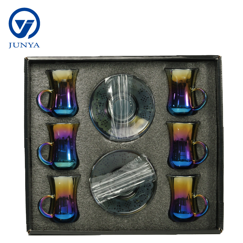 Elegant Black Tea Mug Gift Set with Unique Glass Design