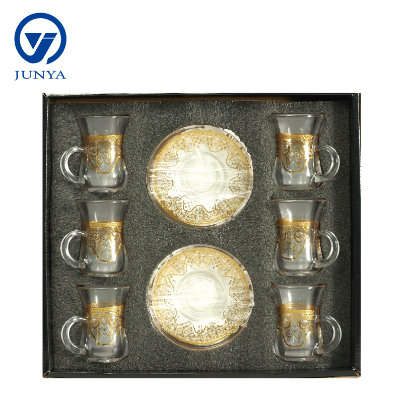Stylish Black Tea Mug Gift Set with Unique Glass Design