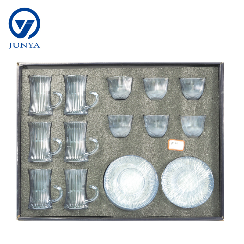 Elegant Modern Black Tea Mug Set with Unique Glass Design