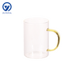 Glass Mug With Golden Handle
