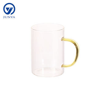 Glass Mug With Golden Handle