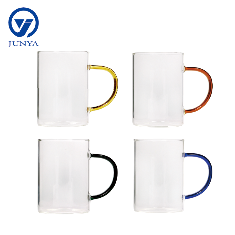 Glass Mug With Golden Handle