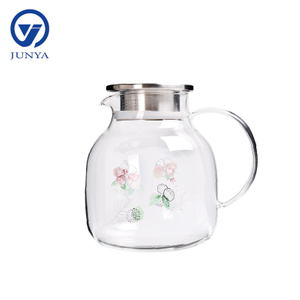 High-Borosilicate Glass Water&Tea Jug with Electroplating Belly Shape
