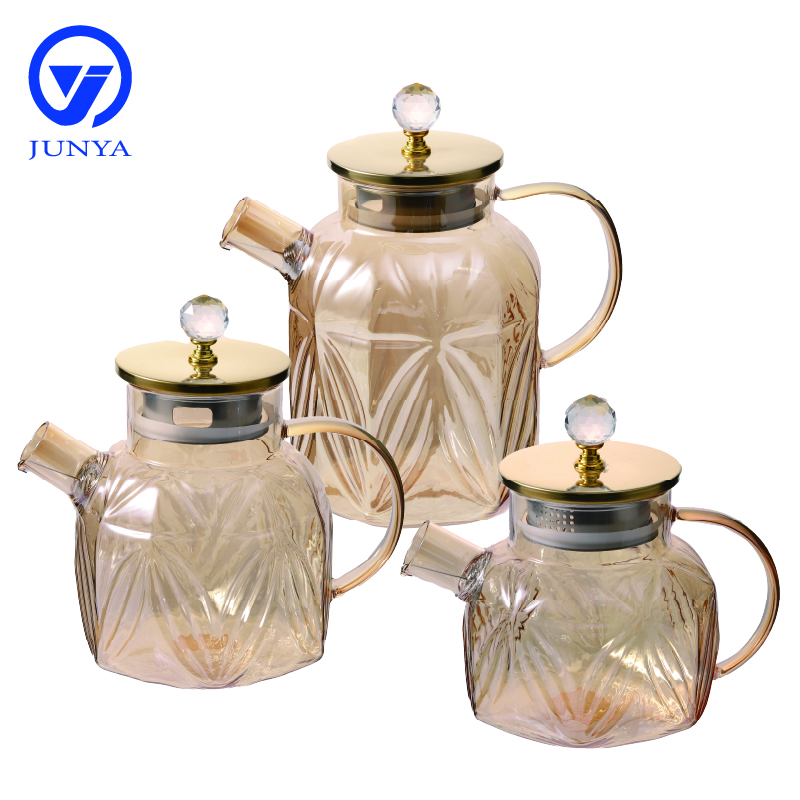 High-Borosilicate Glass Water&Tea Jug with Electroplating