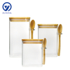 High-Borosilicate Glass Storage Jar with Bamboo Wood Lid And Wood Spoon