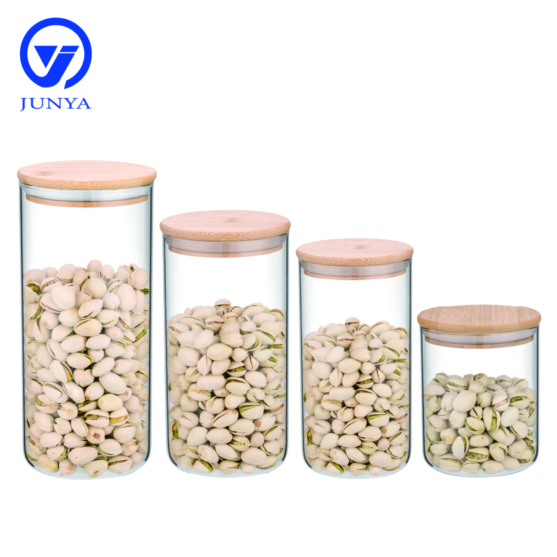 High-Borosilicate Glass Storage Jar with Bamboo Wood Lid