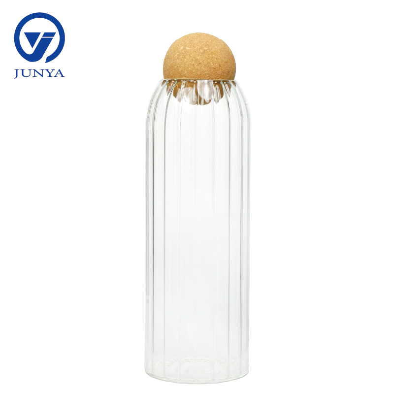 High-Borosilicate Glass Storage Jar with Bamboo Wood Ball
