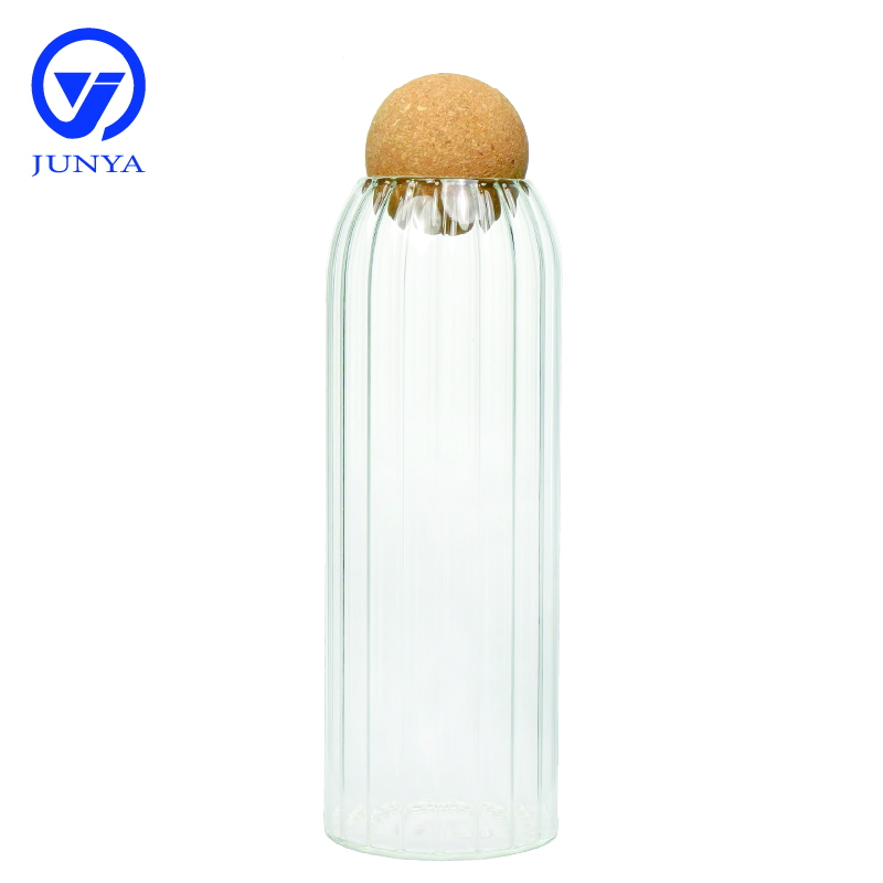 High-Borosilicate Glass Storage Jar with Bamboo Wood Ball