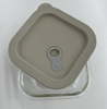 Square Glass Food Container with Silicon Lid