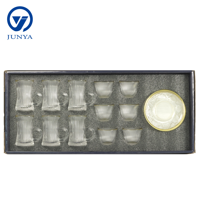 Elegant Modern Black Tea Mug Set with Unique Glass Design