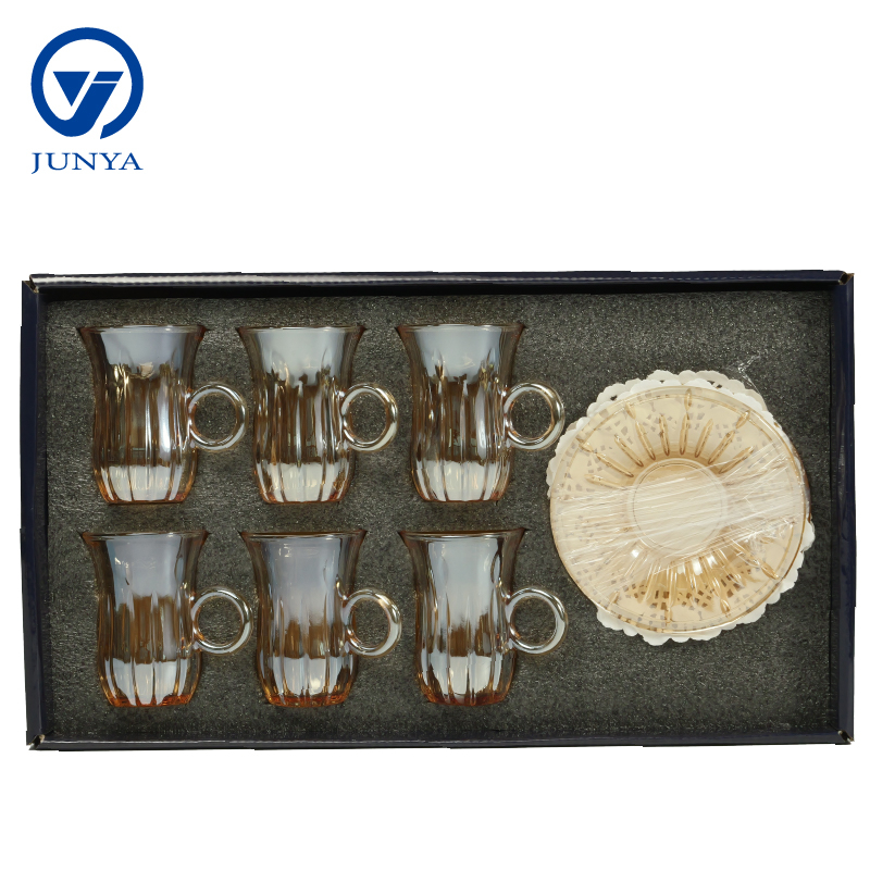 Elegant Modern Black Tea Mug Set with Unique Glass Design