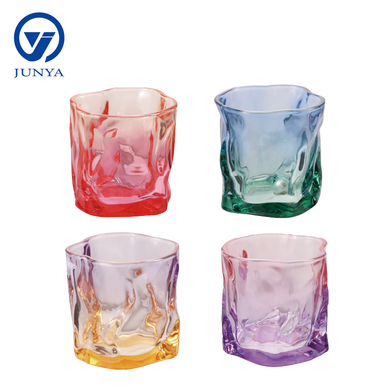 Glass Iceberg Pattern Cup with Light Color