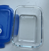Rectangle Glass Food Container with Plastic Valve Lid