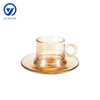 Glass Mug with Deep Blue Handle