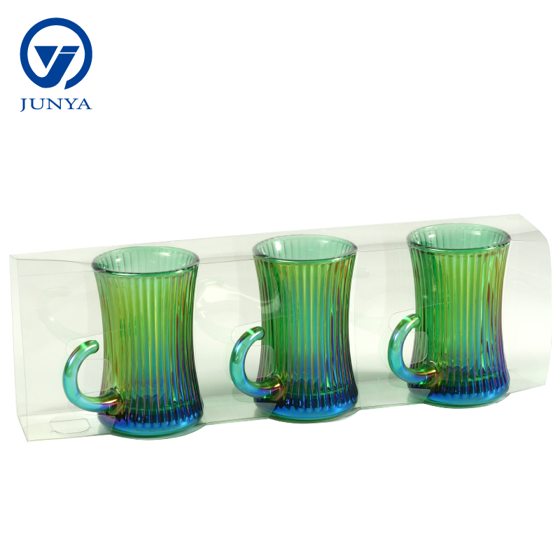 Modern Black Tea Mug Set Featuring Distinctive Glass Design