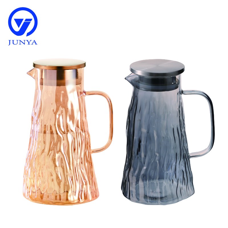High-Borosilicate Glass Tree Pattern Water Jug with Electroplating
