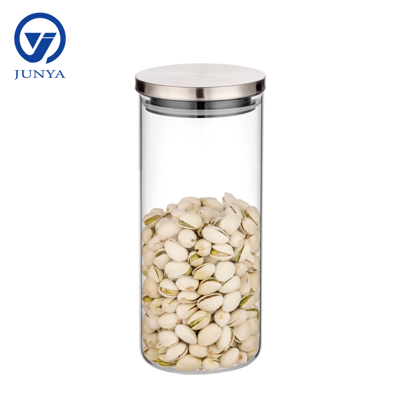 Glass Storage Jar with Stainless Steel Lid