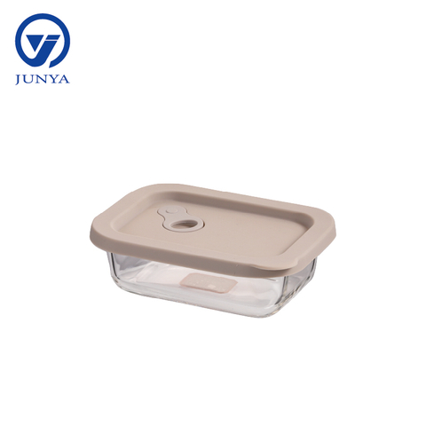 Rectangle Glass Food Container with Silicon Lid