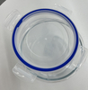 Round Glass Food Container with Four Lock Plastic Lid