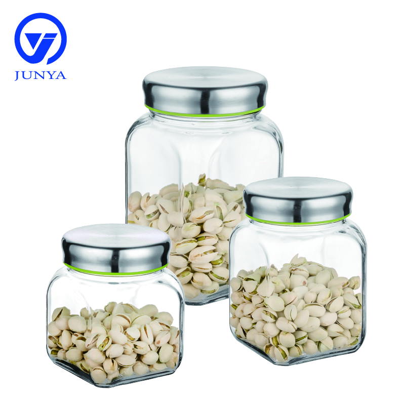 Glass Storage Jar with Stainless Steel Lid