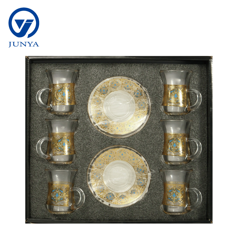 Stylish Black Tea Mug Gift Set with Unique Glass Design