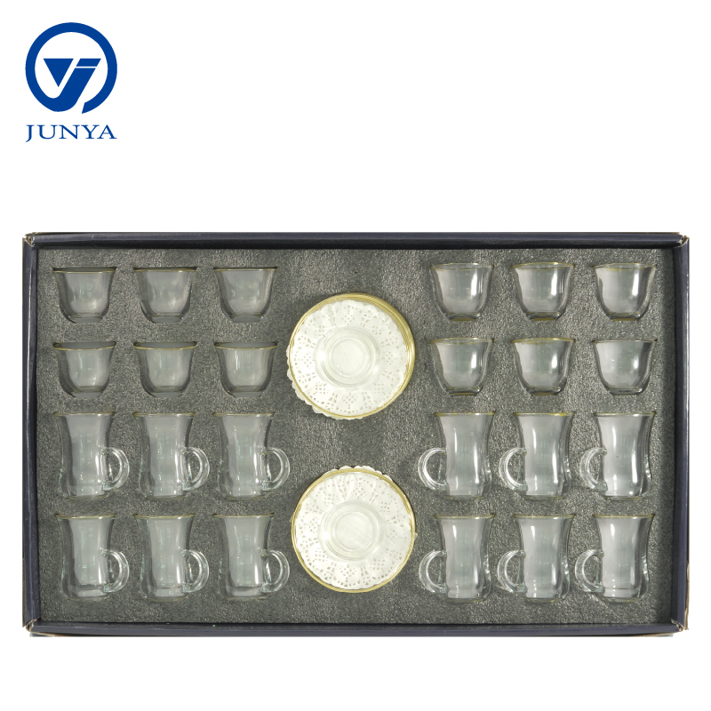 Modern Black Tea Mug Set Featuring Distinctive Glass Design
