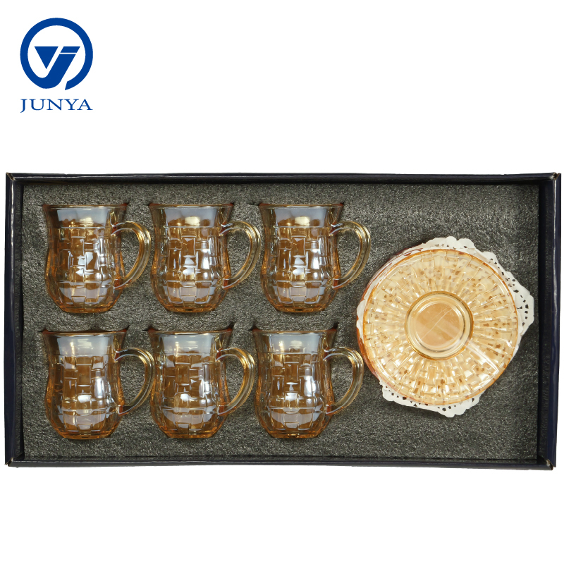 Elegant Modern Black Tea Mug Set with Unique Glass Design