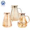 High-Borosilicate Glass Diamond Pattern Water Jug with Electroplating