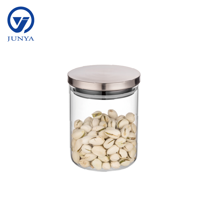Glass Storage Jar with Stainless Steel Lid