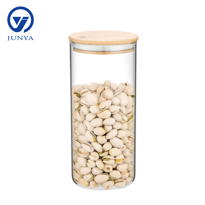 High-Borosilicate Glass Storage Jar with Bamboo Wood Lid