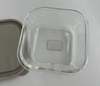 Square Glass Food Container with Silicon Lid